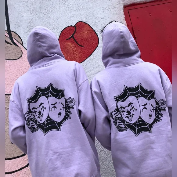 Future Fantasy Delight Lavender Hoody Laugh Now Cry Later Unisex Small Clowns - Picture 2 of 9